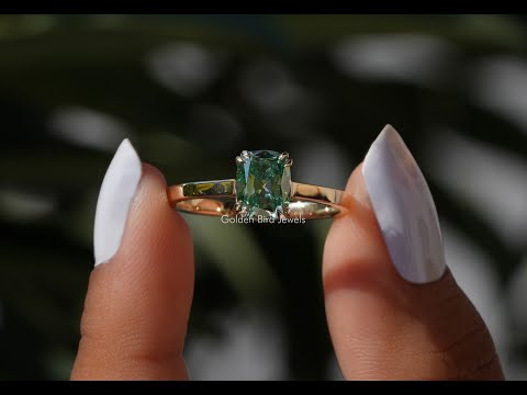 [YouTube Video Of Old Mine Elongated Cushion Cut Moissanite Solitaire Ring]-[Golden Bird Jewels]