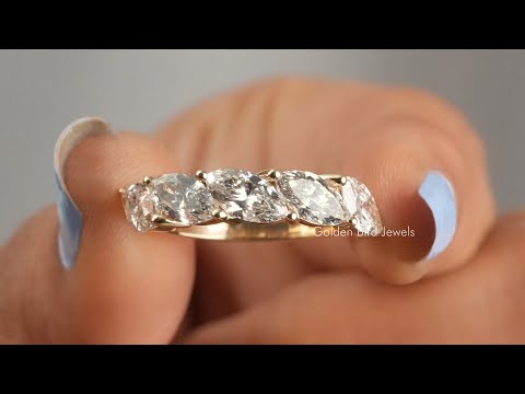 [YouTube Video Of Lab-Grown Diamond Wedding Marquise Band]-[Golden Bird Jewels]