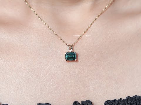 Emerald Cut Moissanite Solitaire Pendant