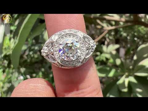 [YouTube Video Of Vintage Old European Round Cut Moissanite Ring]-[Golden Bird Jewels]