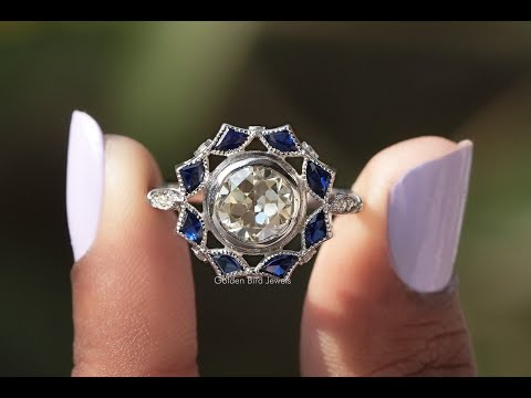 YouTube Video Of Old Eropean Round Cut Bezel Set Moissanite Ring