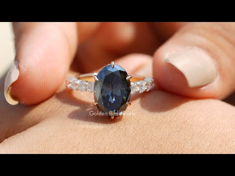 [YouTube Video Of Moissanite Oval Cut Solitaire Engagement Ring]-[Golden Bird Jewels]