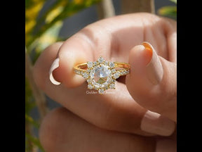 [YouTube Video Of Rose Cut Round Moissanite Ring]-[Golden Bird Jewels]