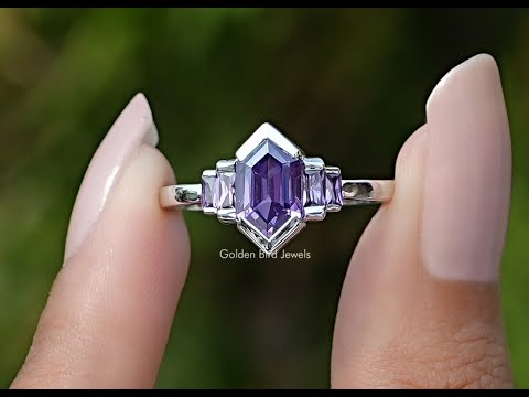 YouTube Video Of Amethyst Hexagon Gemstone Bezel Ring