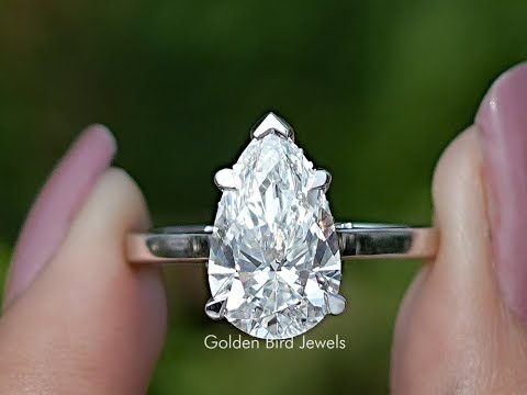 Pear Cut Halo Diamond Bridge Accent Wedding Ring