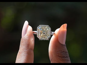 YouTube Video Of Old Mine Asscher Cut Bezel Set Solitaire Ring