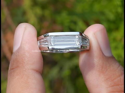YouTube Video Of Baguette Cut Lab Grown Diamond Men's Ring