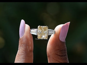 YouTube Video Of Radiant Cut Moissanite 3 Stone Ring