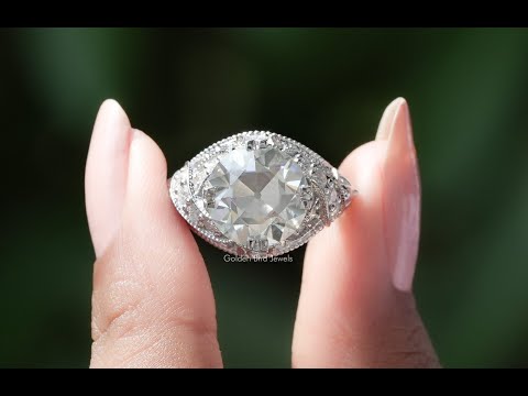 YouTube Video Of Old European Round Cut Moissanite Art Deco Ring
