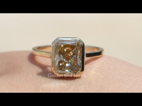 [YouTube Video Of Radiant Cut Moissanite Solitaire Ring]-[Golden Bird Jewels]