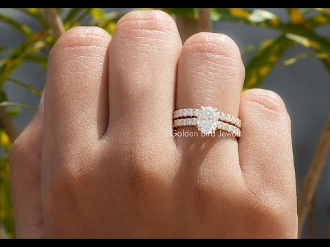 [YouTube Video Of Oval Cut Hidden Halo Ring With Matching Eternity Band]-[Golden Bird Jewels]