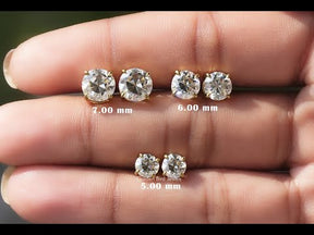 YouTube Video Of Old European Round Cut Moissanite Stud Earrings 