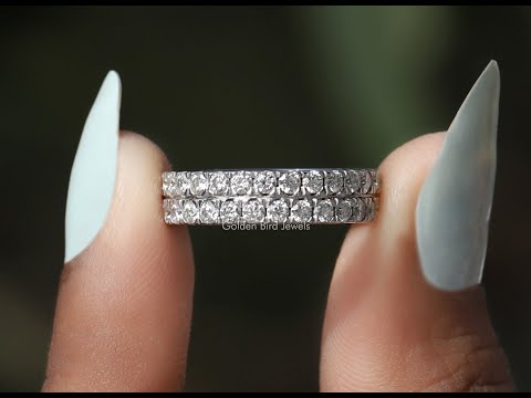 [YouTube Video Of Colorless Moissanite Full Eternity Wedding Band]-[Golden Bird Jewels]