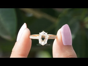 [YouTube Video Of Portrait Hexagon Cut Moissanite Ring]-[Golden Bird Jewels]