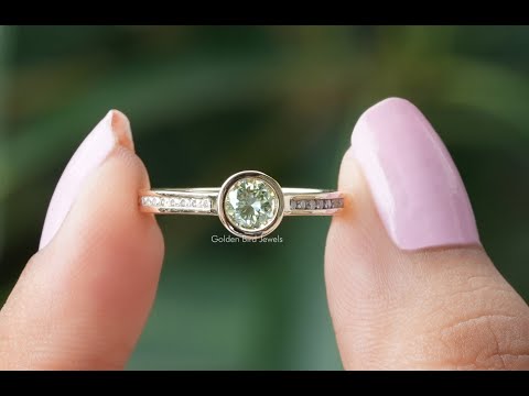 [YouTube Video Of Mint Green Round Cut Moissanite Bridal Ring]-[Golden Bird Jewels]