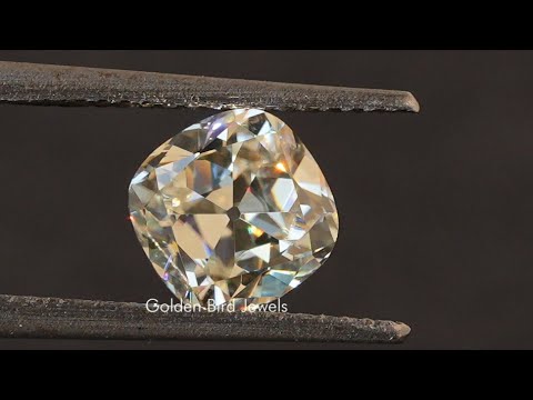 [YouTube Video Of Old Mine Cut Cushion Loose Moissanite]-[Golden Bird Jewels]