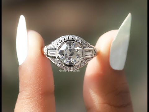 YouTube Video Of Moissanite Halo Style Old European Round Cut Ring