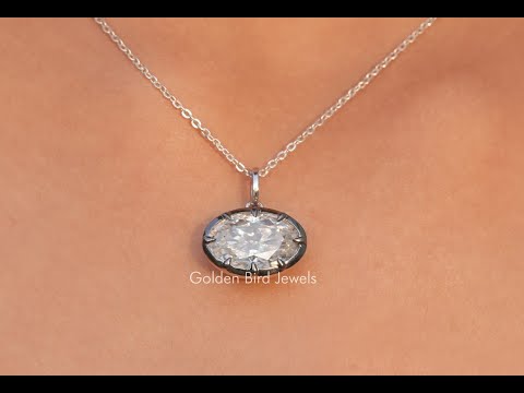 You tube video of Moissanite East West Crushed Ice Oval Pendant