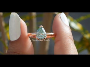 [YouTube Video Of Moissanite Pear Cut V Prong Setting Solitaire Ring]-[Golden Bird Jewels]