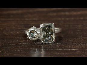 [YouTube Video Of Radiant & Round Cut Moissanite Engagement Ring]-[Golden Bird Jewels]