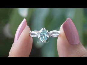 [YouTube Video Of Blue Oval Cut Twisted Shank Engagement Ring]-[Golden Bird Jewels]