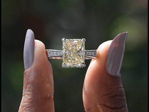 YouTube Video Of Radiant Cut Moissanite Accent Stone Ring