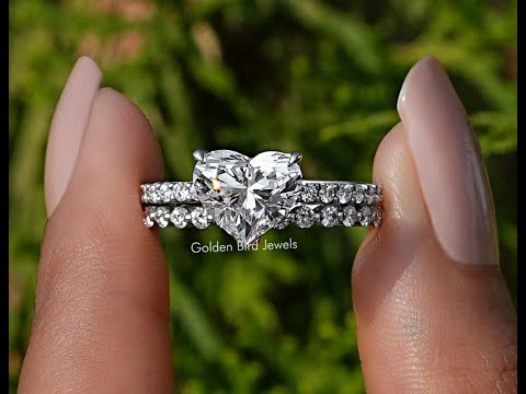 YouTube Video Of Heart Cut Lab Diamond Bridal Ring Set