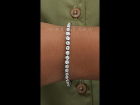 [YouTube Video Of Round Cut Moissanite Bracelet]-[Golden Bird Jewels]