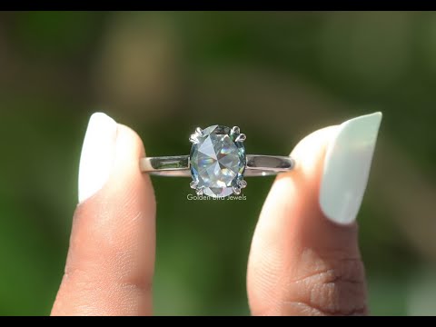 YouTube Video Of Oval Cut Moissanite Solitaire Engagement Ring