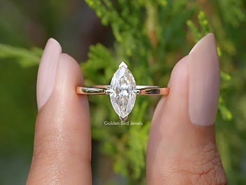 You tube Video Of Marquise Cut Moissanite Solitaire Ring