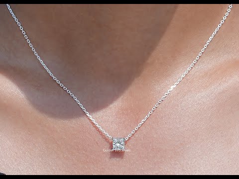YouTube VideoOf Princess Cut Lab Diamond Pendant