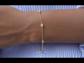 YouTube Video Of Colorless Round Cut Moissanite Chain Bracelet