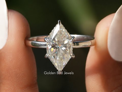 Dutch Marquise Cut Moissanite Hidden Halo Ring