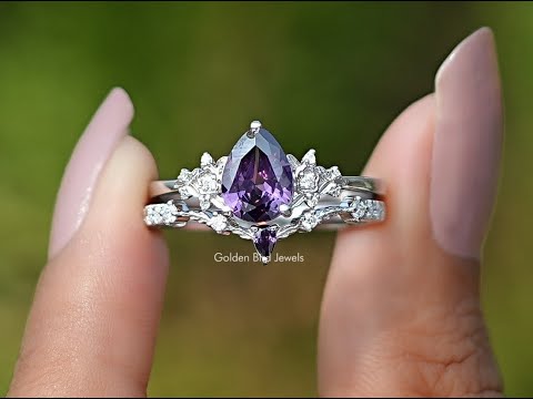 YouTube Video Of Purple Amethyst Pear Gemstone Ring