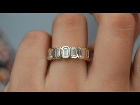 [YouTube Video Of Emerald Cut Moissanite Eternity Band]-[Golden Bird Jewels]