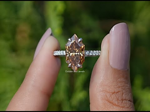 Youtube video of moissanite engagement ring in marquise shape 
