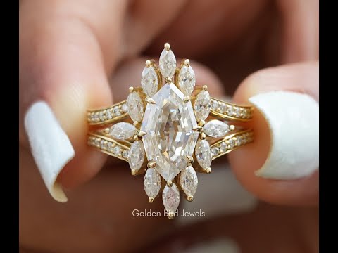 [YouTube Video Of Step Cut Moissanite Engagement Ring]-[Golden Bird Jewels]