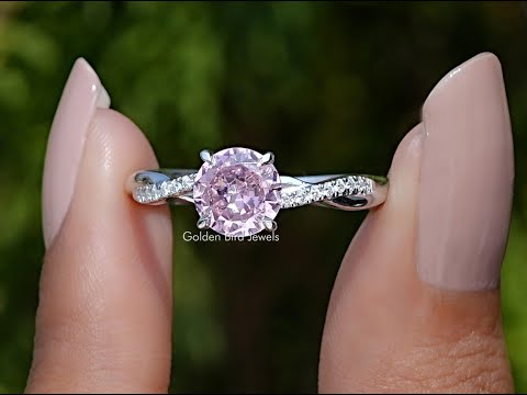 YouTube Video Of Pink Tourmaline Round Gemstone Accent Ring
