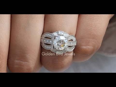[YouuTube Video Of Old European Round Cut Moissanite Vintage Ring]-[Golden Bird Jewels]