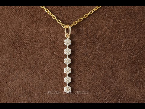 YouTube Video Of Round Cut Moissanite Cluster Pendant