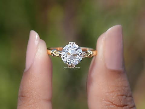 Old European Round Moissanite Accent Ring