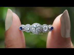 [YouTube Video Of Round Cut Moissanite Halo Wedding Ring]-[Golden Bird  Jewels]