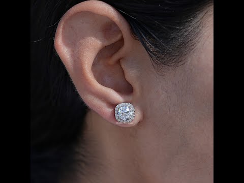 Youtube Video of Old European Round Cut Diamond Halo Earrings 