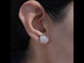 Youtube Video of Old European Round Cut Diamond Halo Earrings 