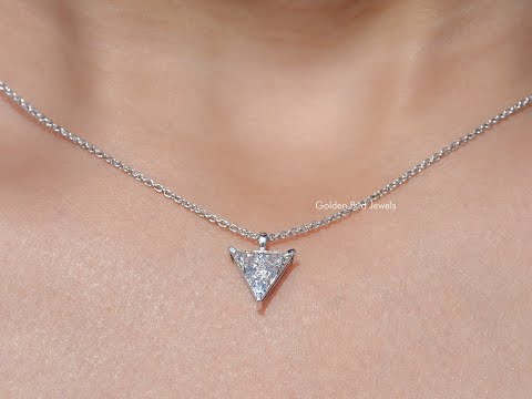Triangle Cut Lab Diamond Solitaire Necklace