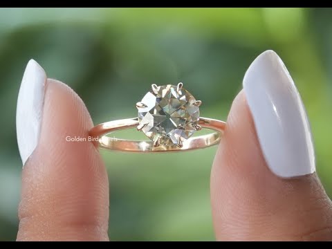 YouTube Video Of Old European Round Cut Moissanite Engagement Ring