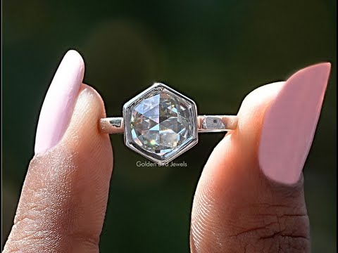YouTube Video Of Rose Cut Hexagon Moissanite Engagement Ring