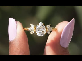 Pear Shaped Moissanite Engagement Ring