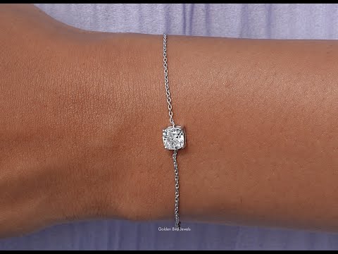 YouTube Video Of Cushion Cut Lab Diamond Solitaire Bracelet