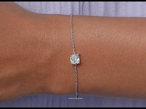 YouTube Video Of Cushion Cut Lab Diamond Solitaire Bracelet